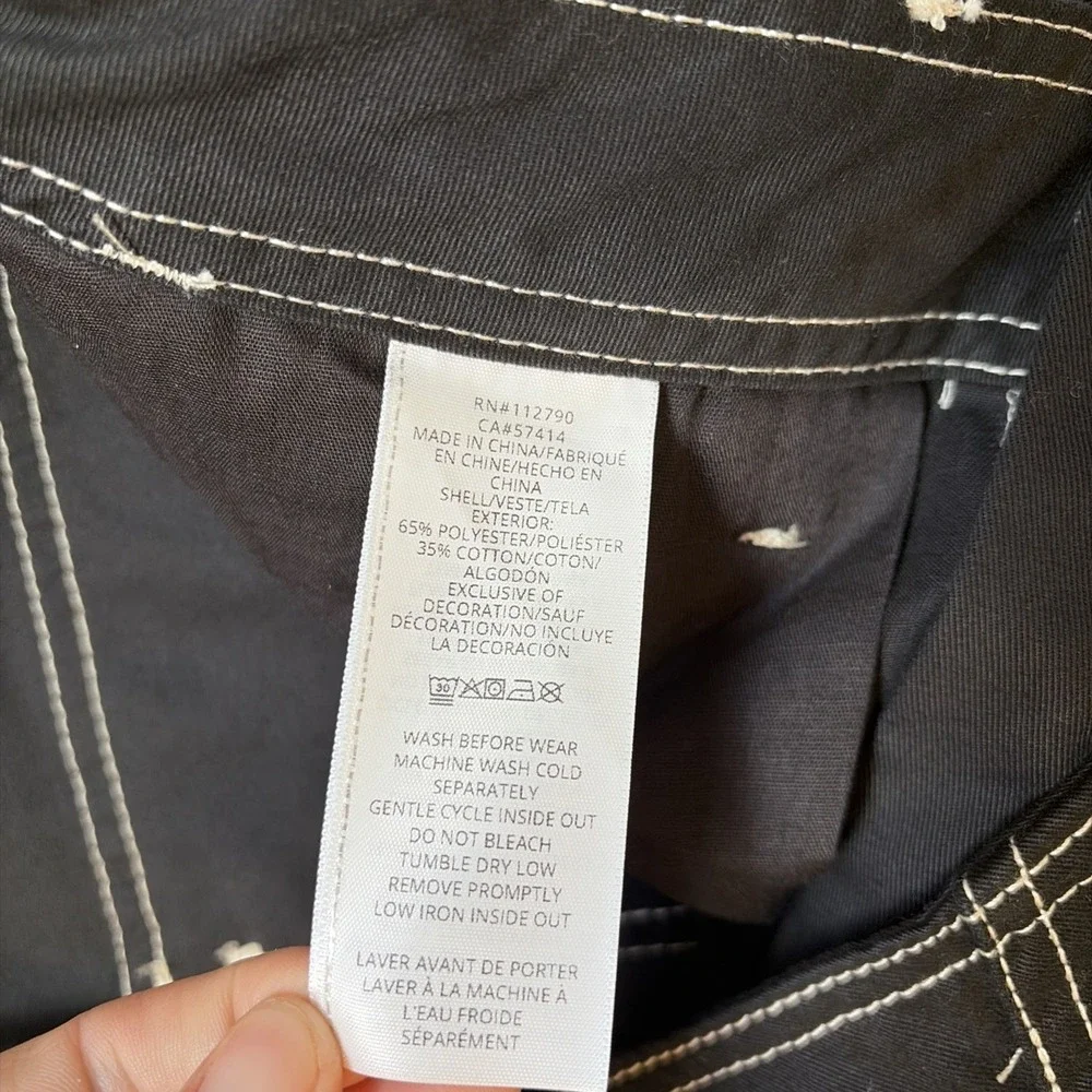 True Religion Jeans Men's Black Baggy Cargo Pants Size 36 Y2K NWT $164 MSRP